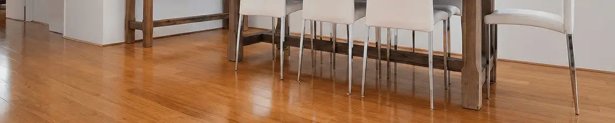 Professionally installed and refinished bamboo flooring in a residential home, showcasing smooth finish and natural wood tones in Orange, CA